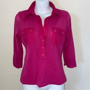 INC Concepts Pink Sheer Button Shirt w/ pockets
